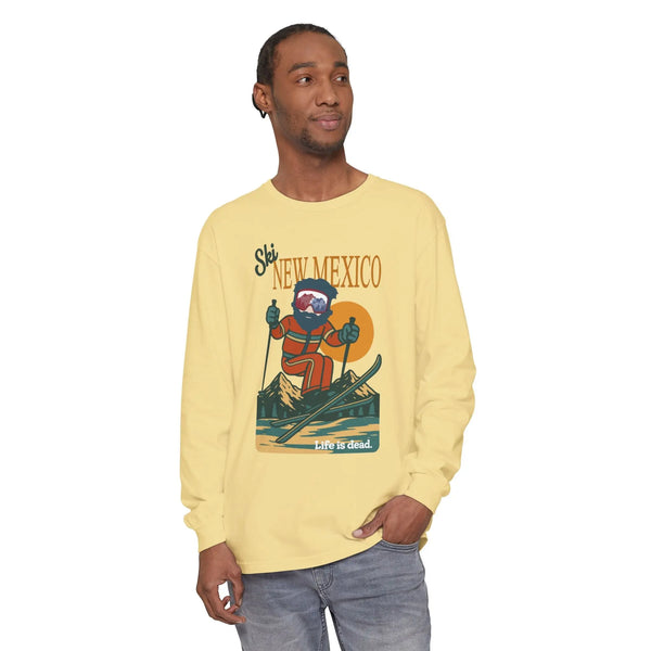 Grateful Dead - Ski New Mexico - Life is dead. Mountain Collection Garment-Dyed Long Sleeve T-Shirt - StealieShop